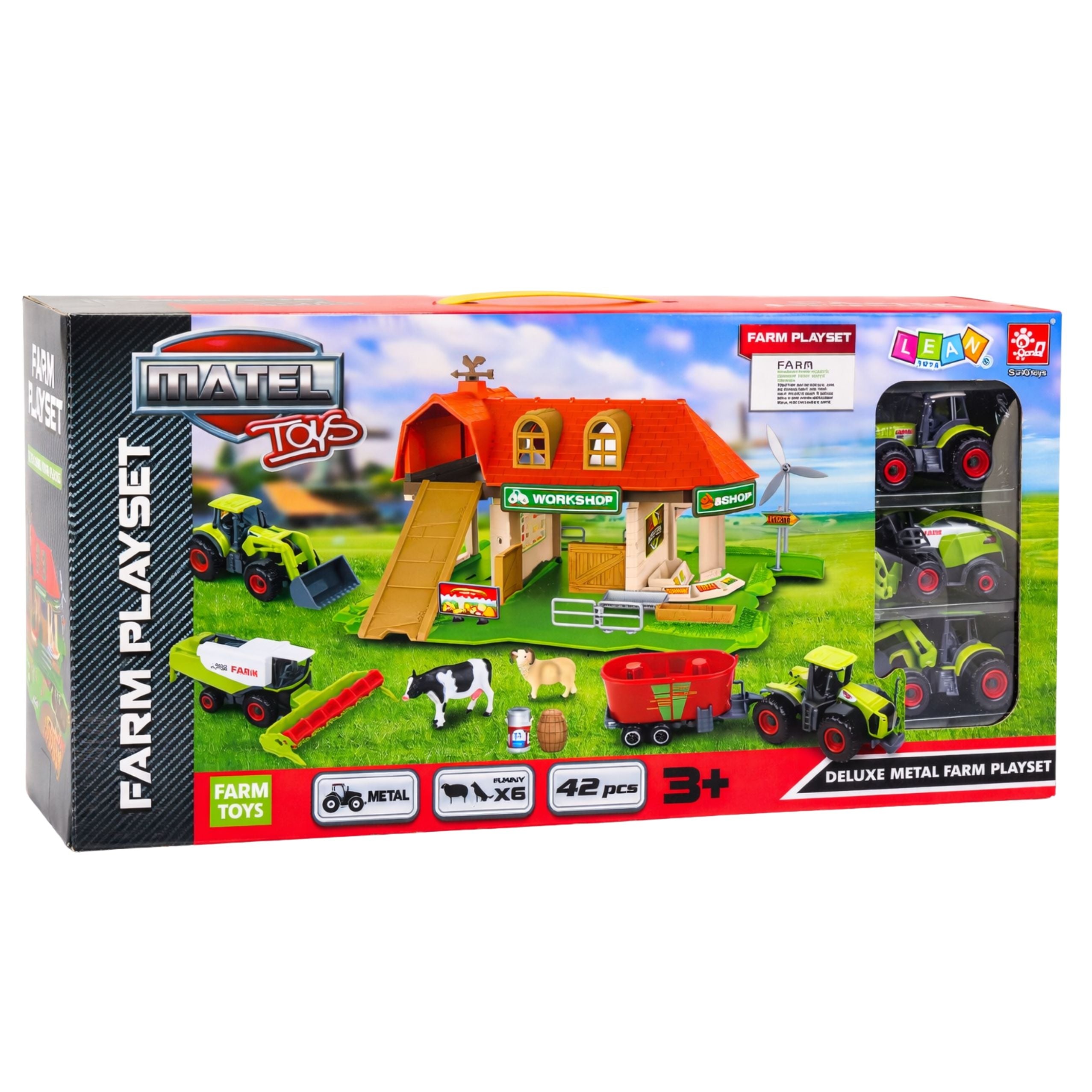 Farm Barn Tractors Figures Animals Set 42 Pcs.