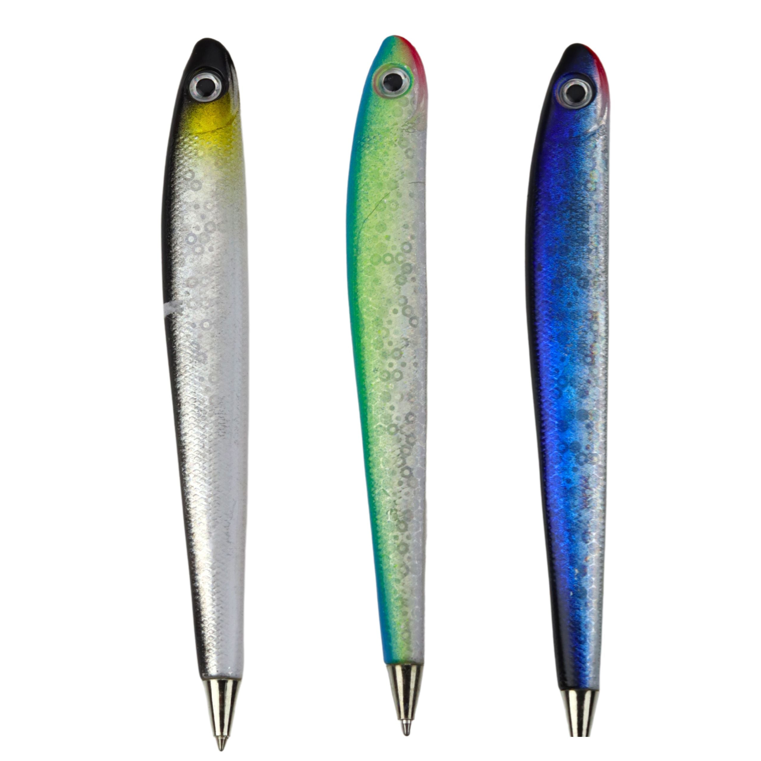Fish Ballpoint Pen Shimmering Blue Color Ink 12.5cm