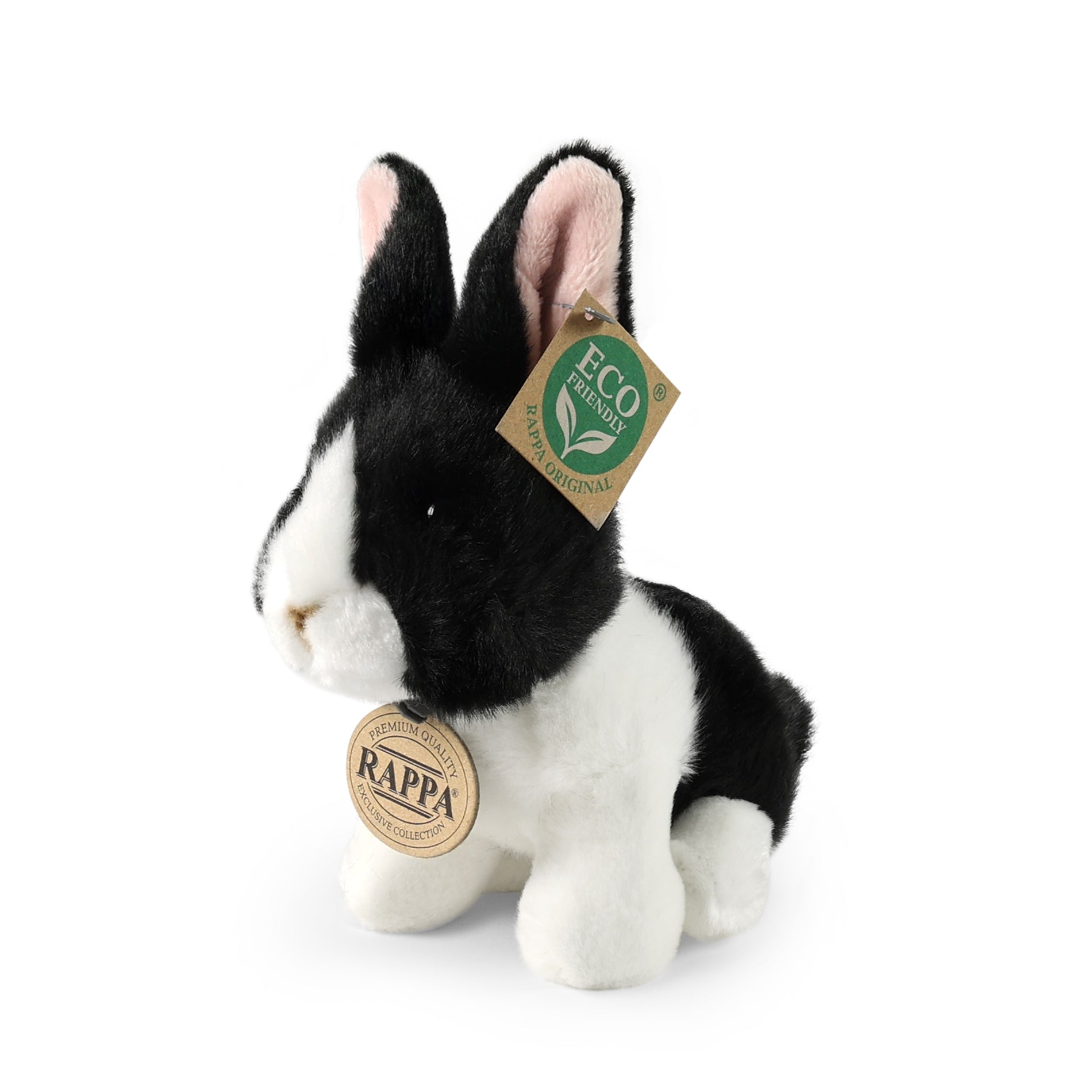 Plüss fehér-fekete Rabbit 16 cm Környezetbarát
