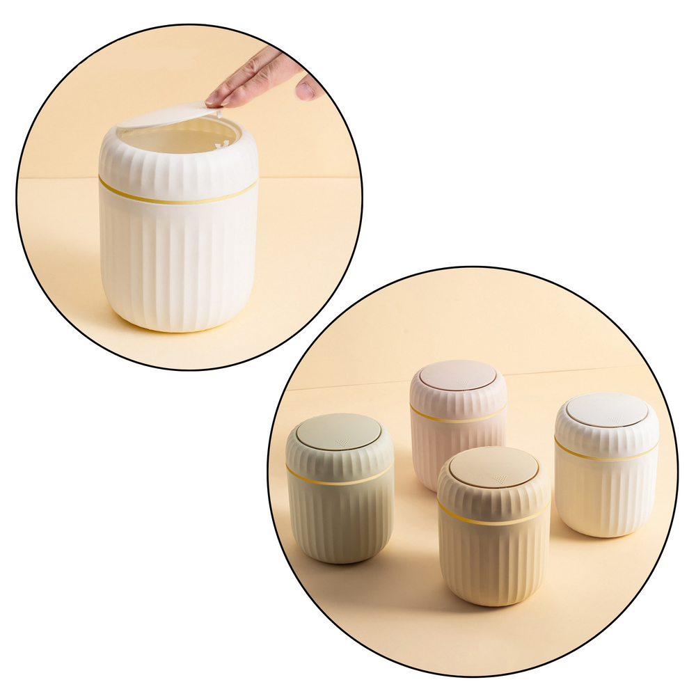 Mini Waste Bin Opening Lid Universal Elegant Green