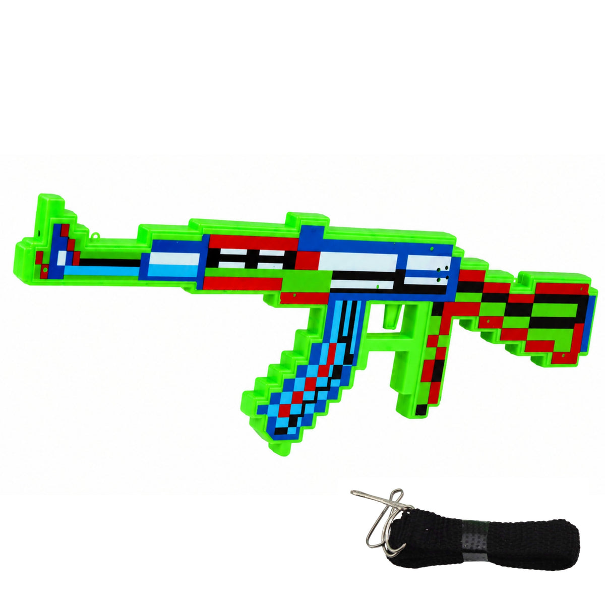 Pixel Rifle Weapon Lights Sounds Blue Green Red 39cm