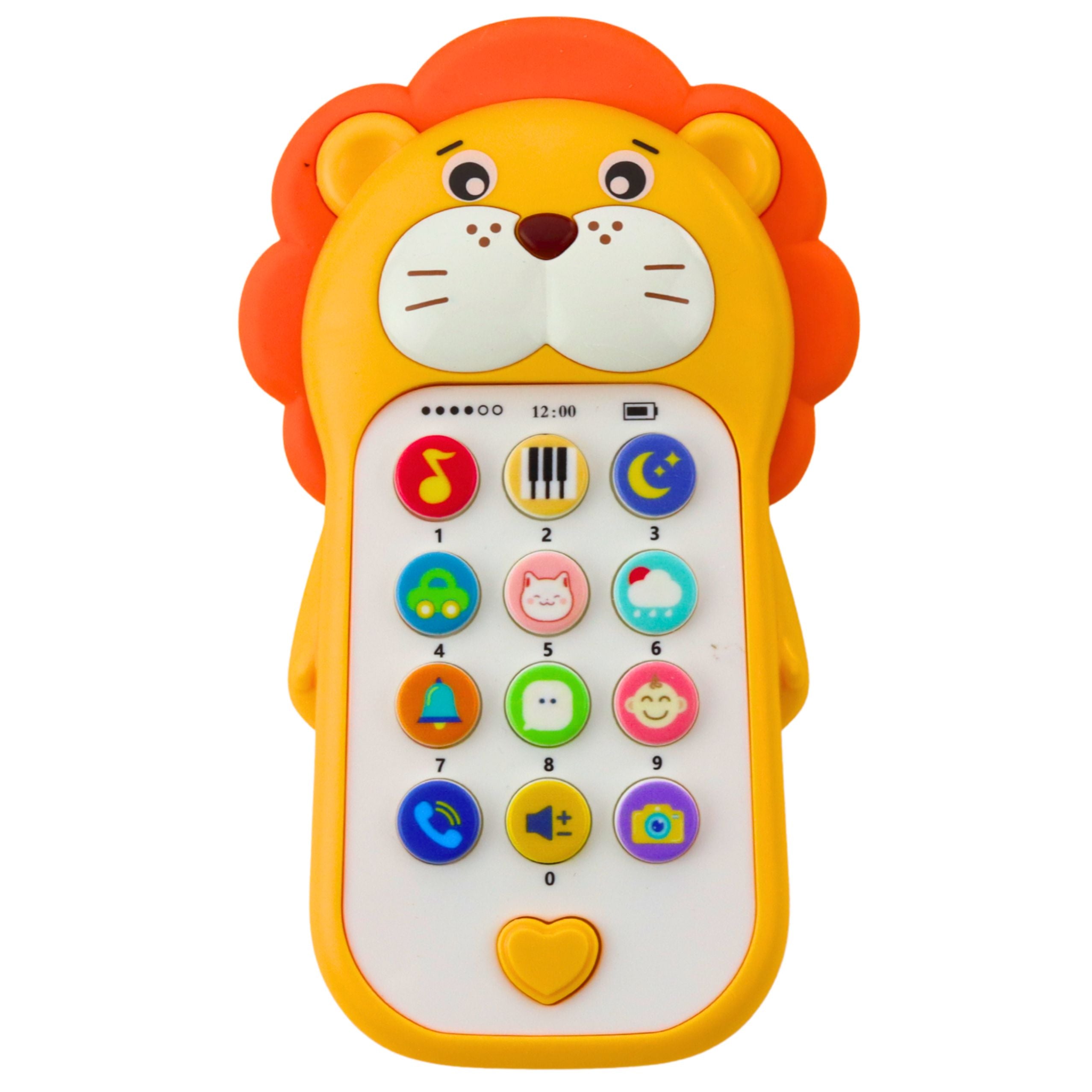 Interactive Educational Phone For Toddlers Sounds Melodies Yellow Lion
