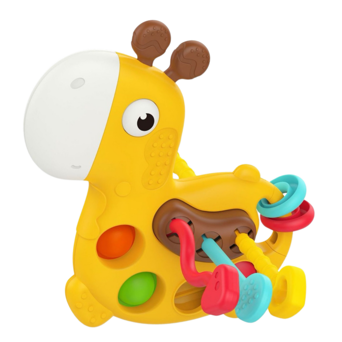 Sensory Toy Giraffe For Pulling Strings Yellow