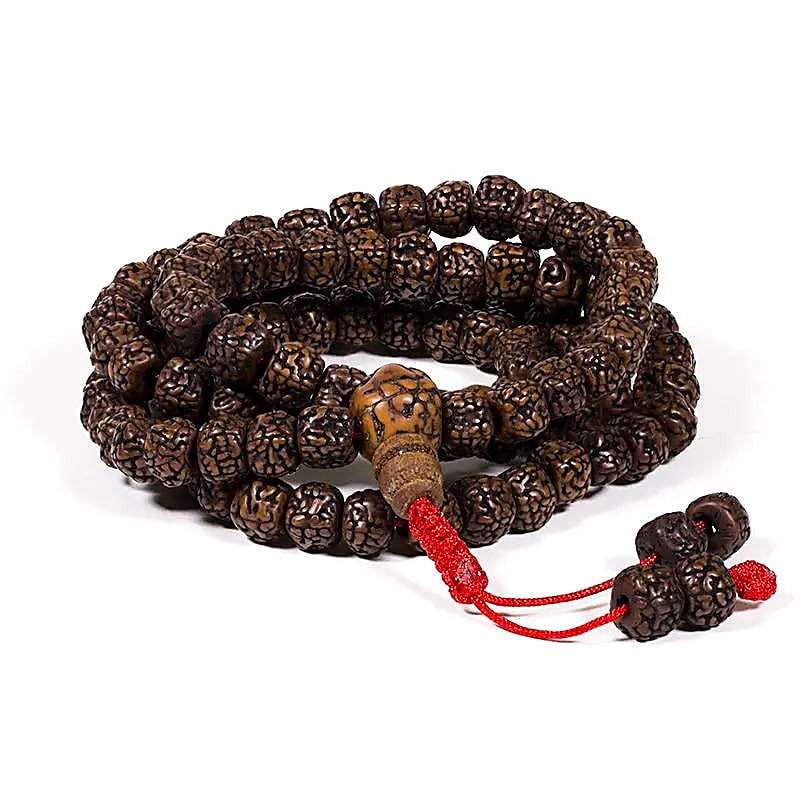 Mala Polished Rudraksha 108 Beads - 0.8 Cm
