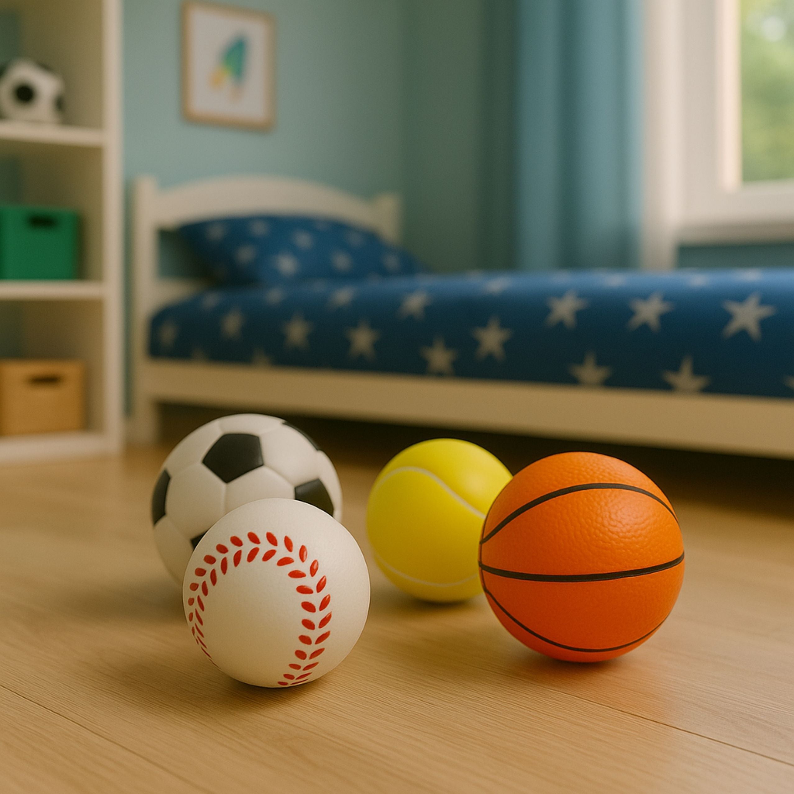 Set Of Foam Sports Balls For Bouncing And Throwing 6cm 4 Pcs.
