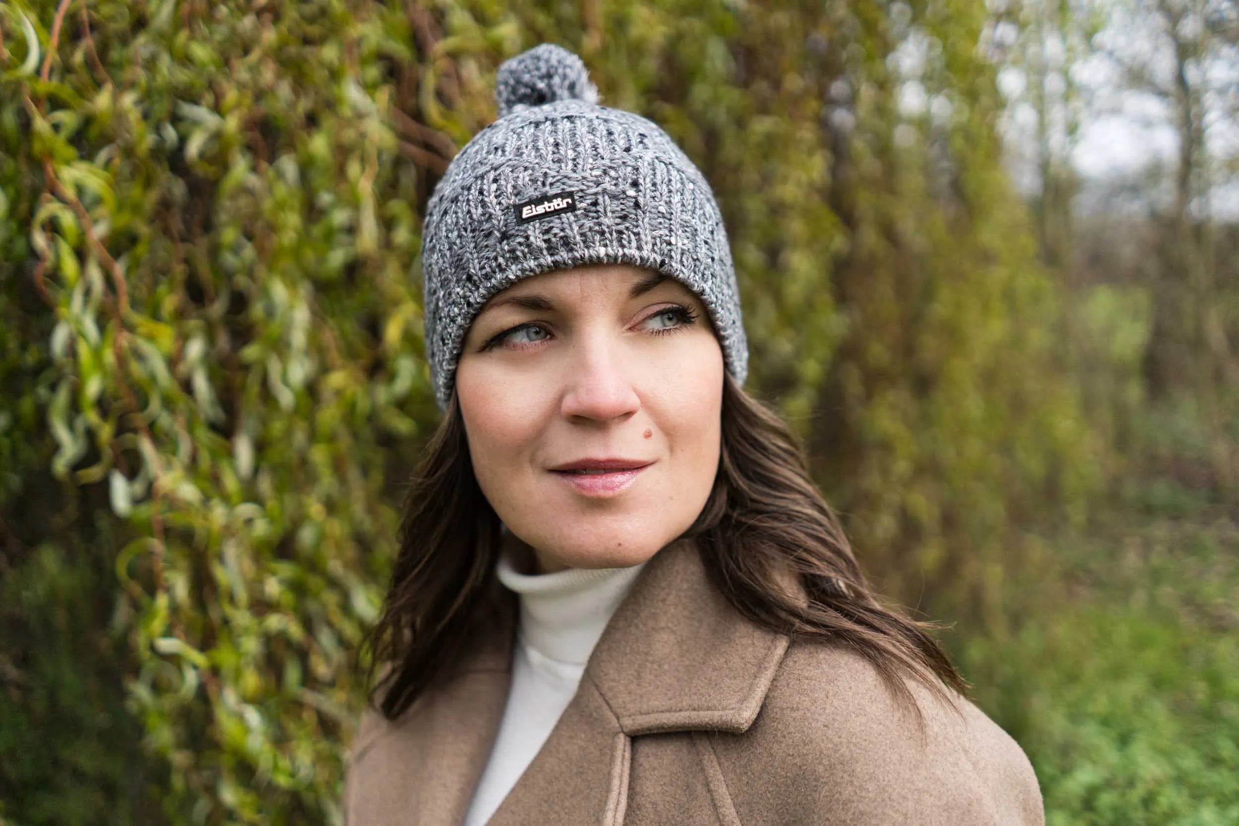 Chapéu de inverno eisbär wms netta pompon cinza