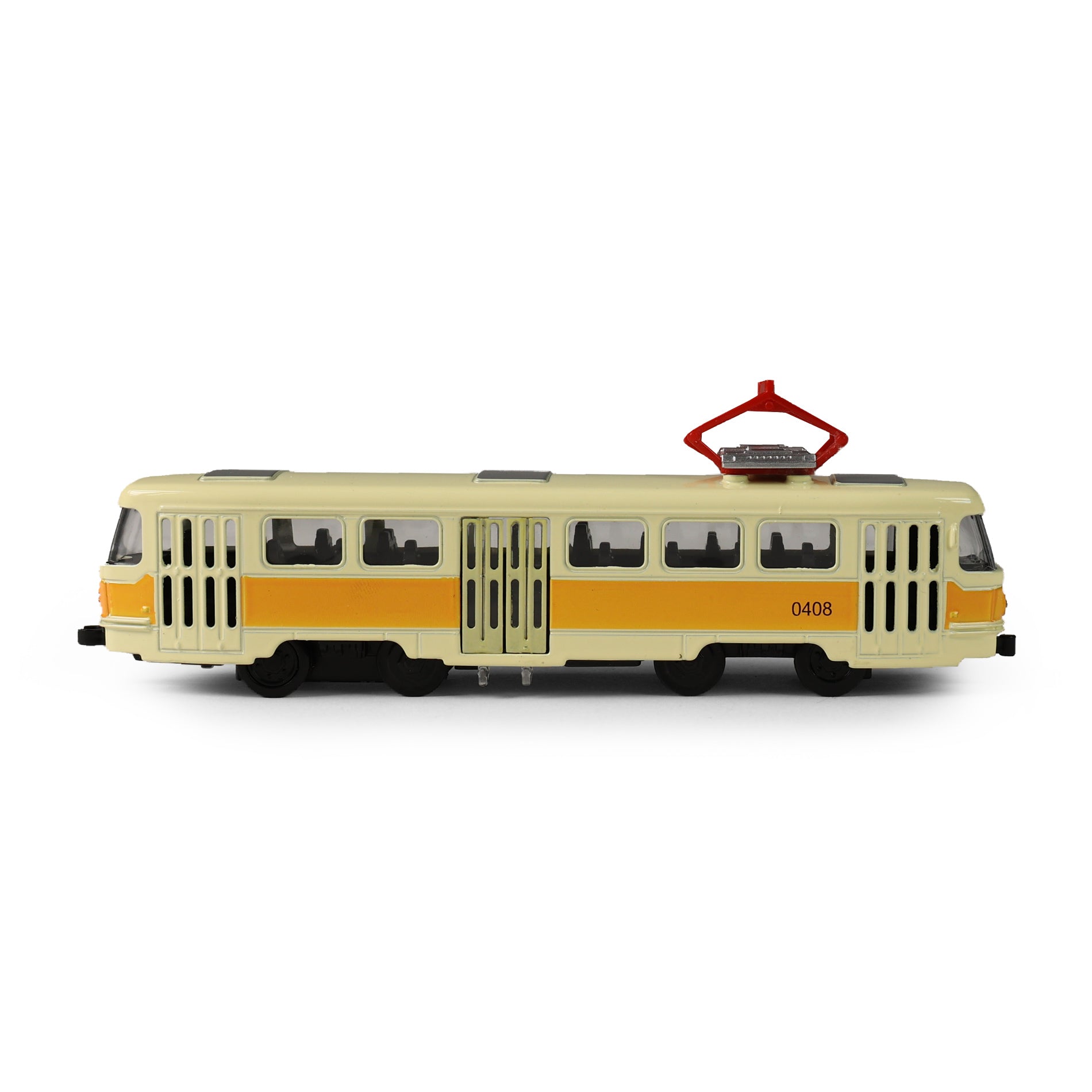 Kovová česká Retro Tram Žltá 16 Cm