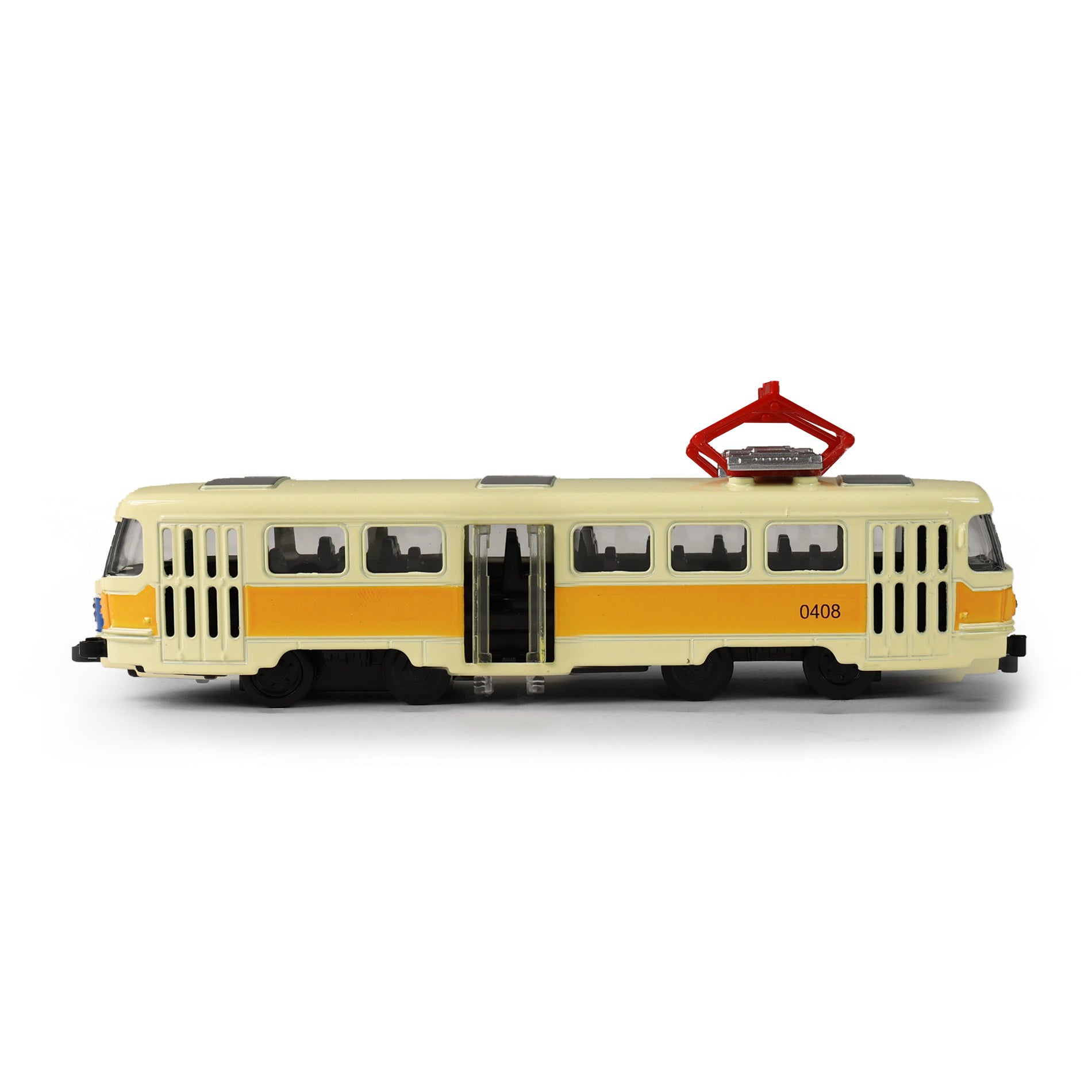 Kovová česká Retro Tram Žltá 16 Cm
