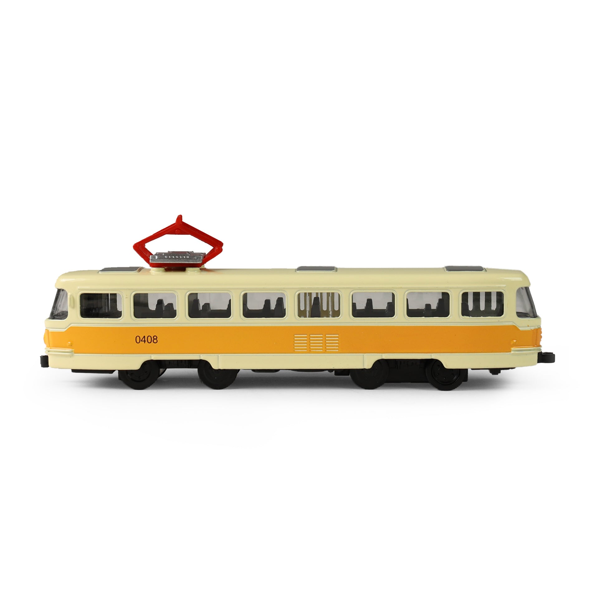 Kovová česká Retro Tram Žltá 16 Cm