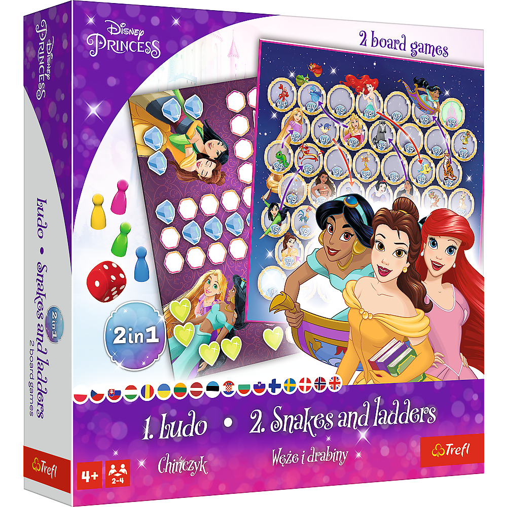 Jogo 2 em 1 Homem Chinês / Cobras e Escadas - Princesa Disney Princesa Trefl 02418