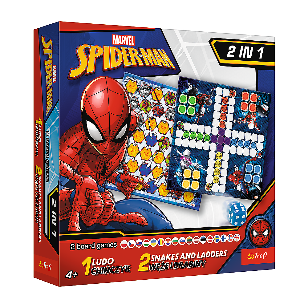 Spiel 2in1 Chinesischer Mann / Schlangen und Leitern - Spider-Man Trefl 02419