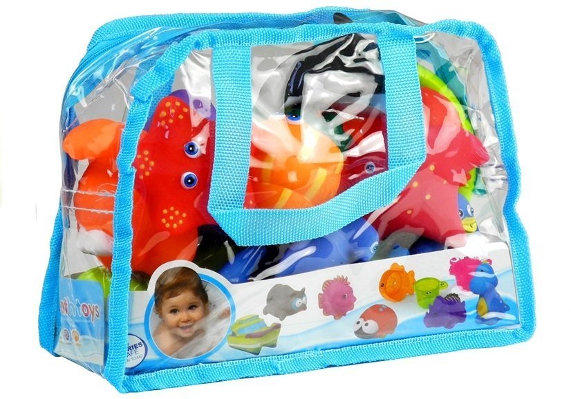 Set Of Sea Animals For Bathing Rubber Fishing Strainer 12 Pcs.