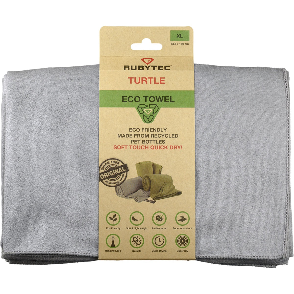 Rubytec Turtle Eco Towel Gray Xl