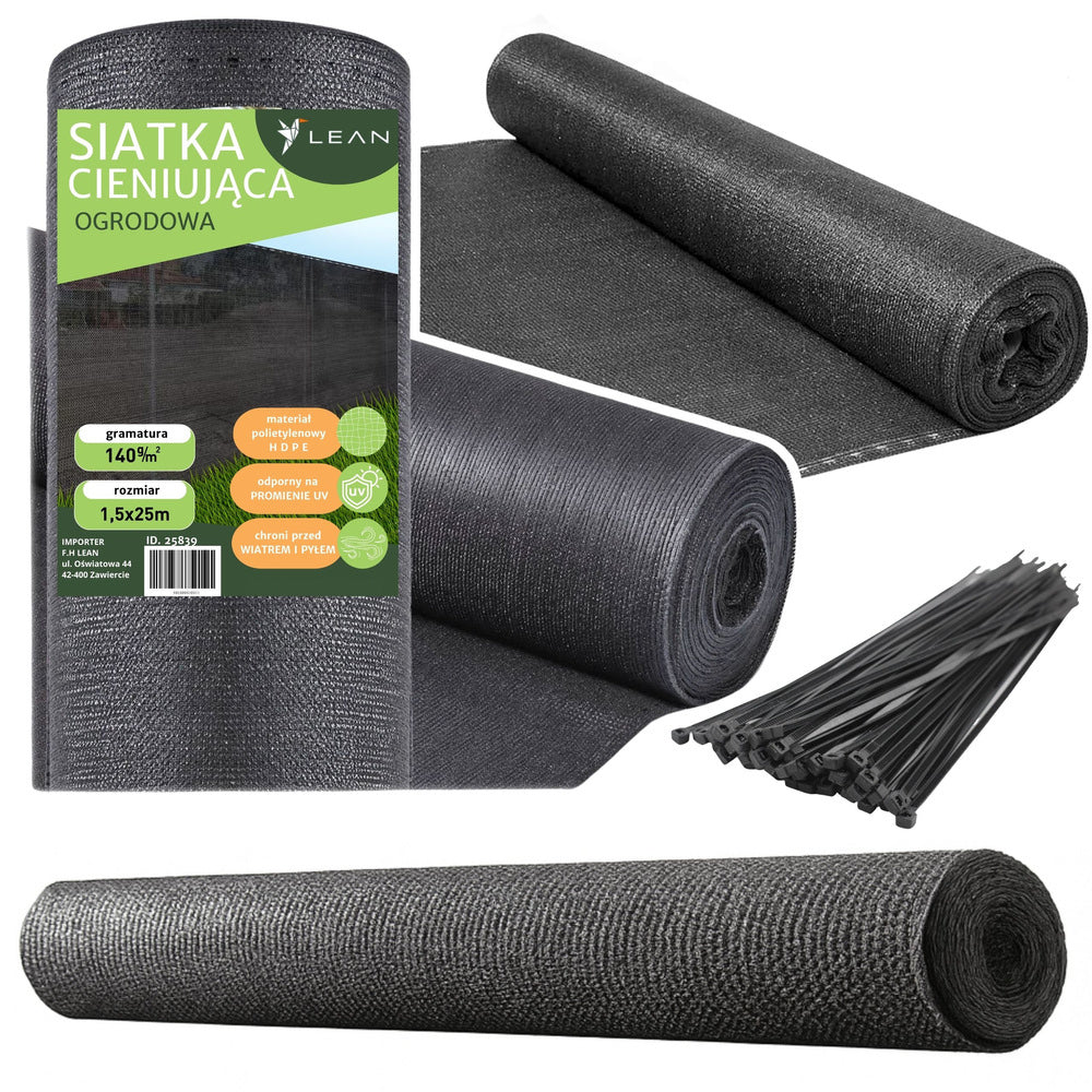 Shade Net For Fence Fence Masking Gray 1.5m 25m 140g/m²