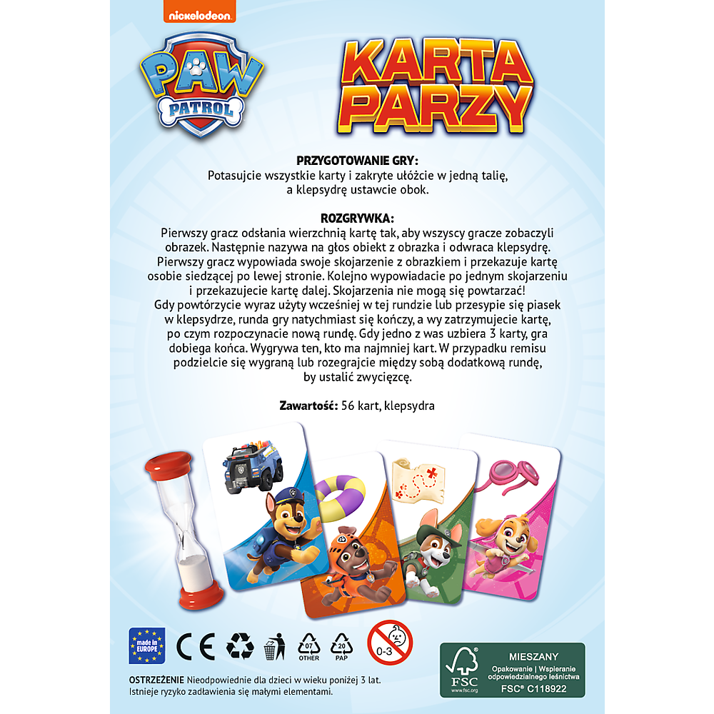 Paw Patrol Pairs Card Game Trefl 02691