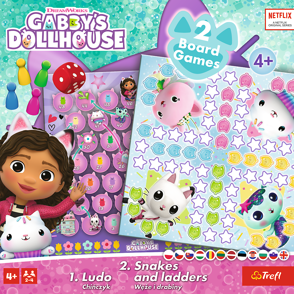 2 az 1-ben kínai játék – Kígyók és létrák Gabbys Dollhouse 02590