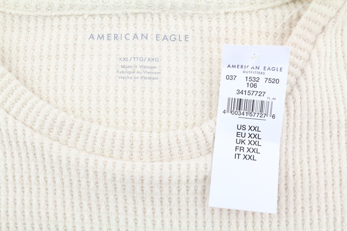 American Eagle Outfitters Men Sweatshirt 2xl Light Cream Soft Crew Neck Pull On