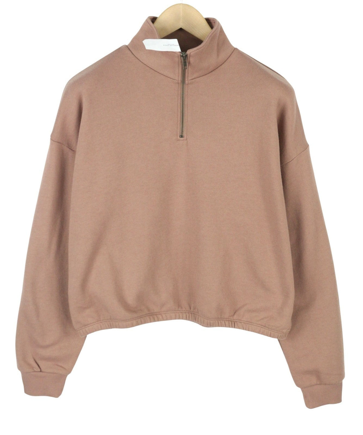 American Eagle Outfitters Sweat-shirt surdimensionné à col rond et demi-fermeture éclair pour femme