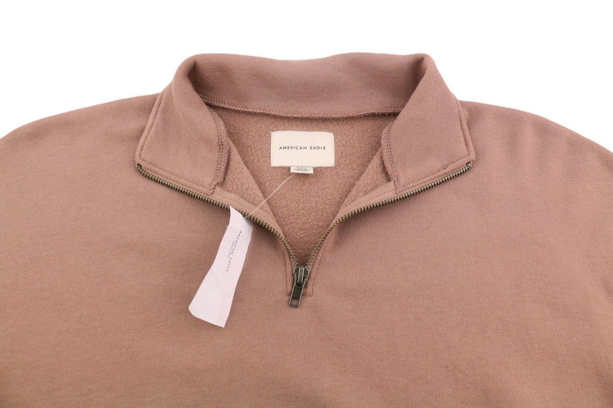 American Eagle Outfitters Sweat-shirt surdimensionné à col rond et demi-fermeture éclair pour femme