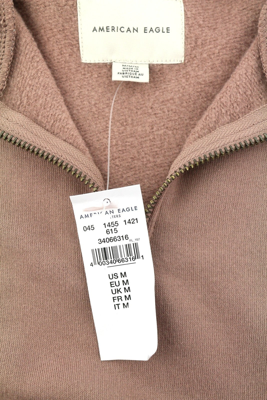 American Eagle Outfitters Sweat-shirt surdimensionné à col rond et demi-fermeture éclair pour femme