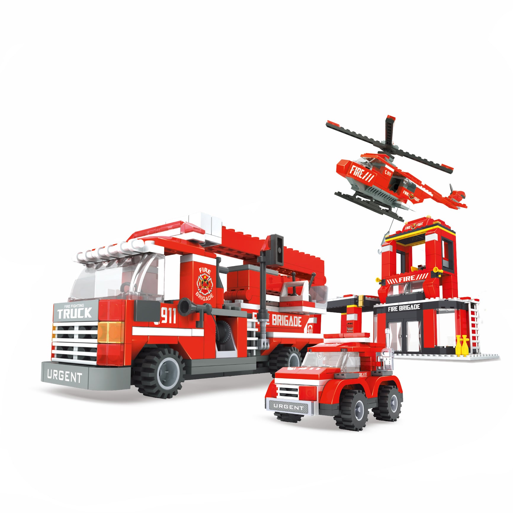Kit de construcție pentru pompieri Bloxo 636 buc