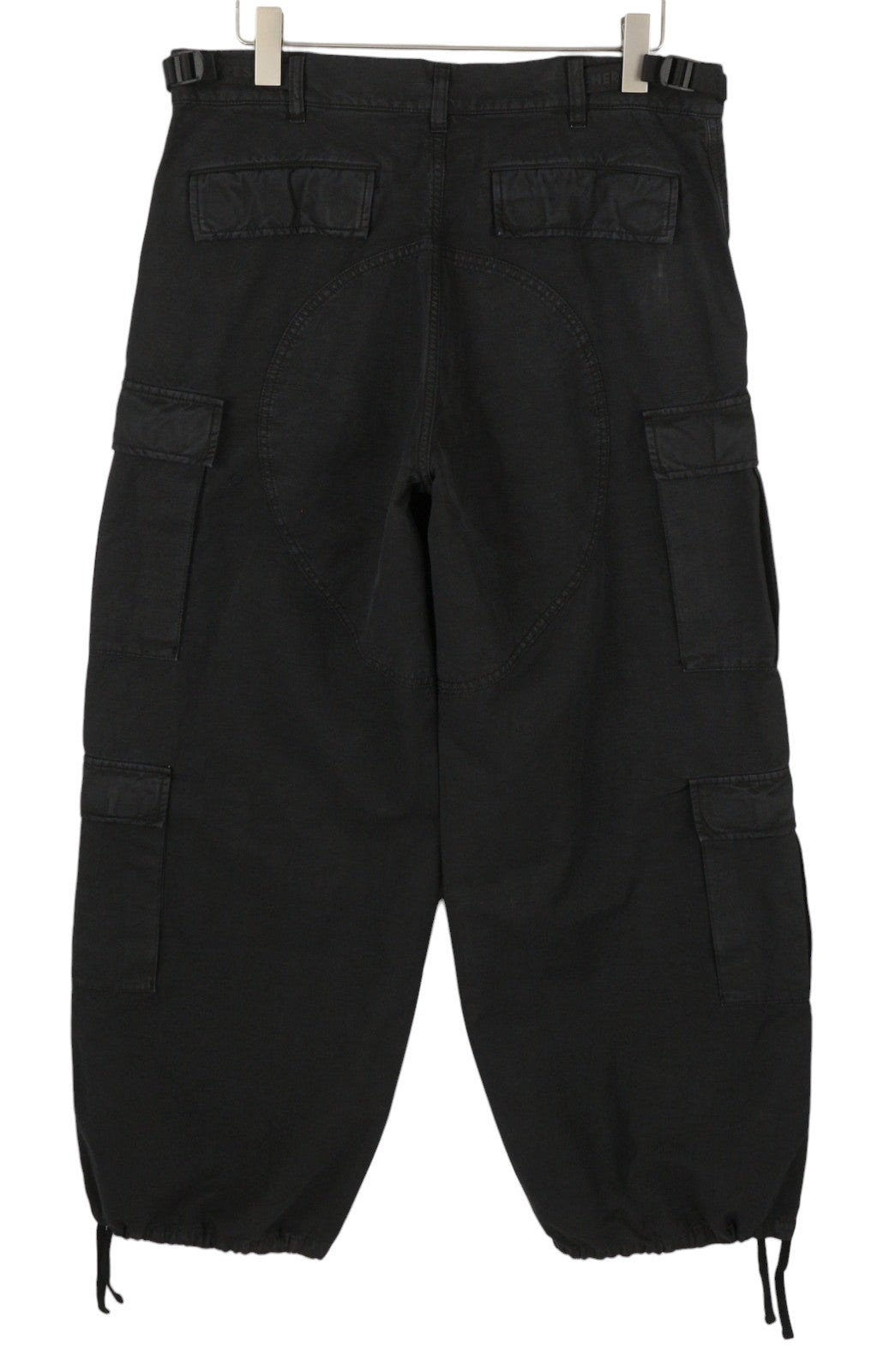 Heron Preston Vintage Wash Canvas Cargo Noir Femme Pantalonw35 Low Rrp649