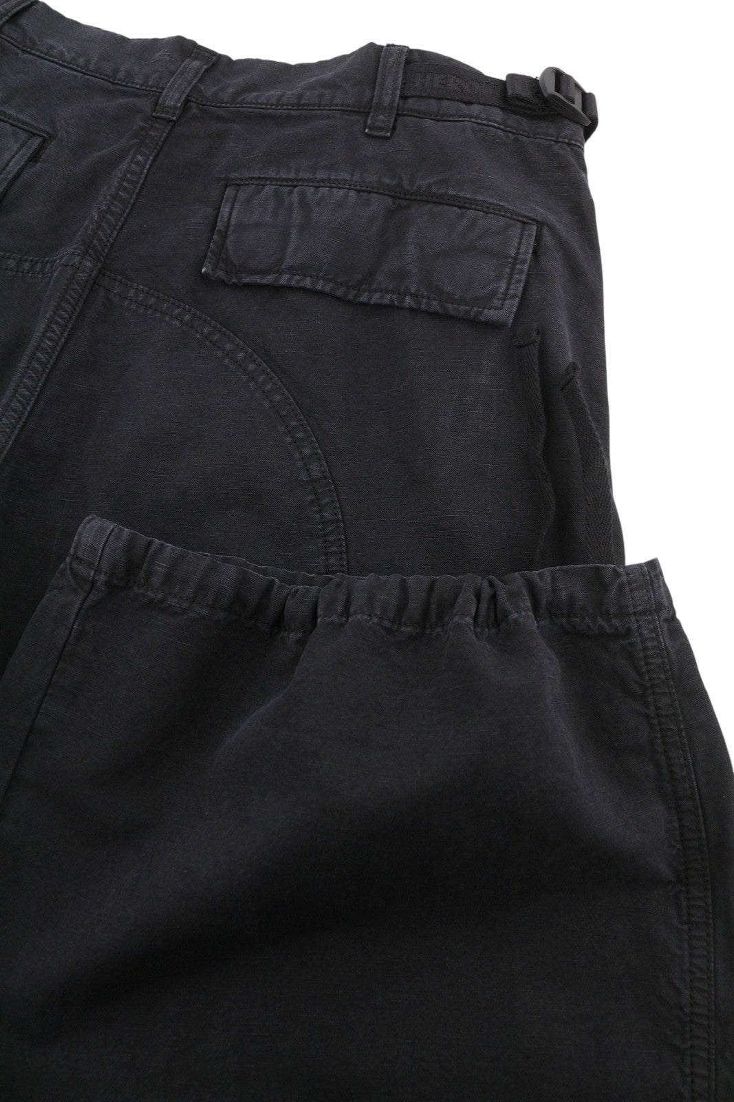 Heron Preston Vintage Wash Canvas Cargo Noir Femme Pantalonw35 Low Rrp649