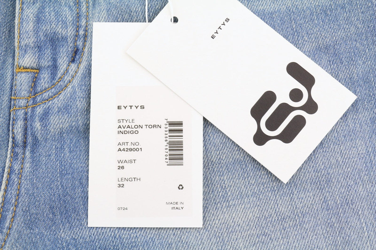 Eytys Avalon Torn Indigo Cropped Bootcut Fit Women Jeansblue Rrp370
