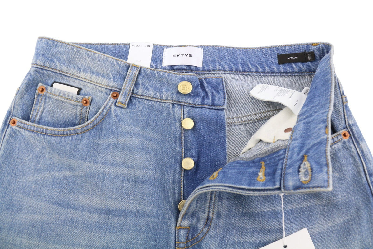 Eytys Avalon Torn Indigo Cropped Bootcut Fit Women Jeansblue Rrp370
