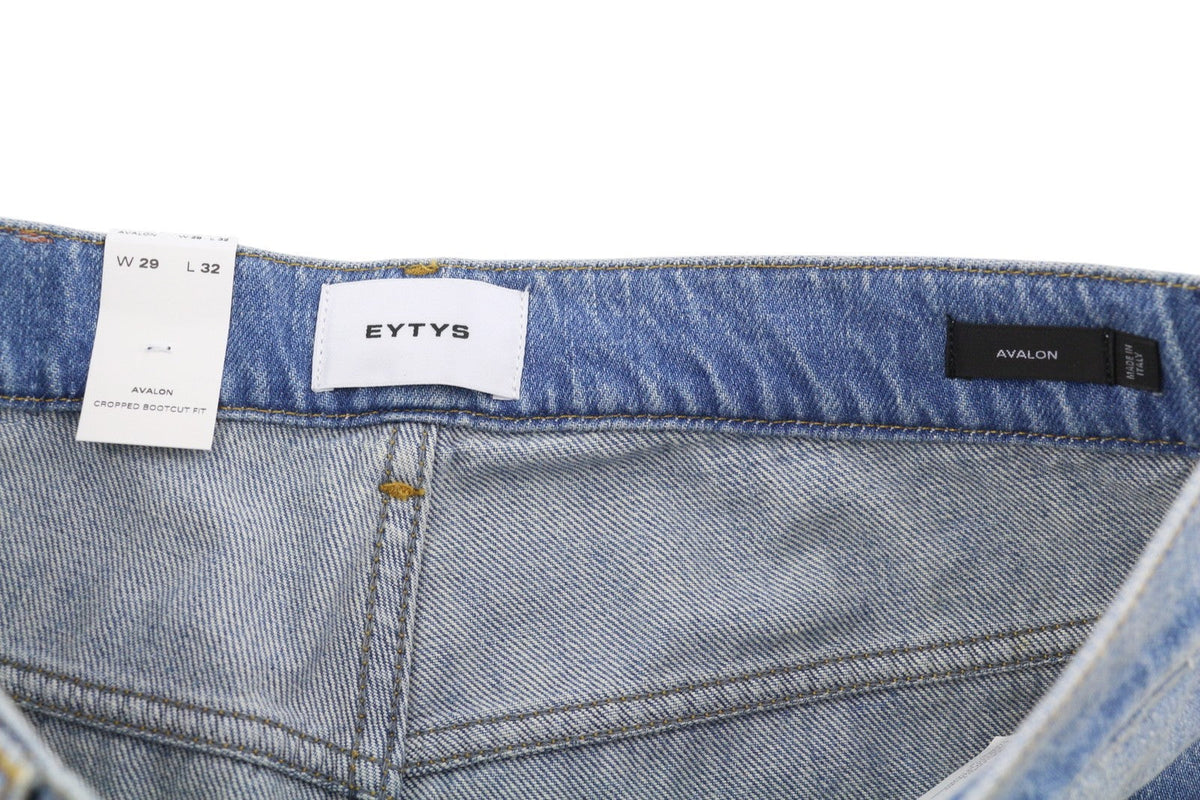 Eytys Avalon Torn Indigo recadrée Bootcut femmes Jeansmen unisexe Rrp370