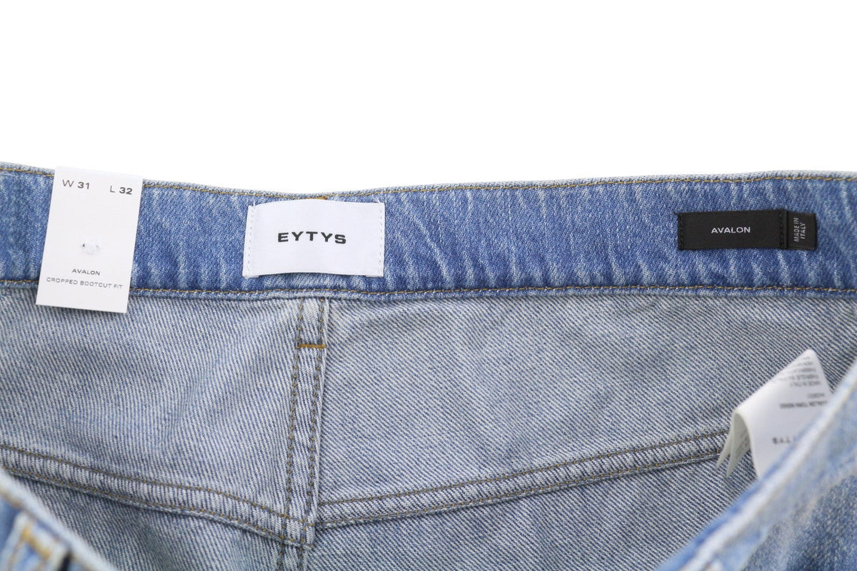 Eytys Avalon Torn Indigo Cropped Bootcut Dames Jeans heren Unisex Rrp370