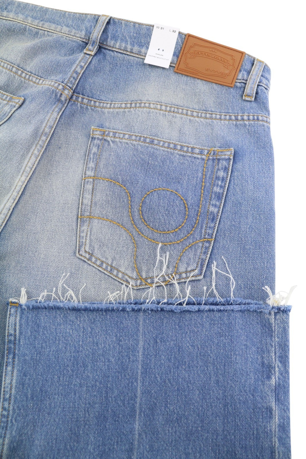 Eytys Avalon Torn Indigo Cropped Bootcut Dames Jeans heren Unisex Rrp370