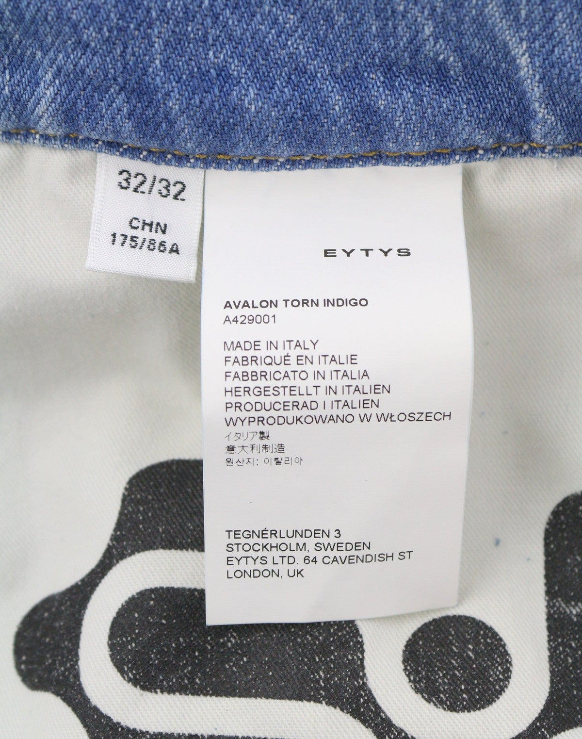 Eytys Avalon Torn Indigo Przycięte Bootcut Damskie Jeansy Męskie Uniseks Rrp370