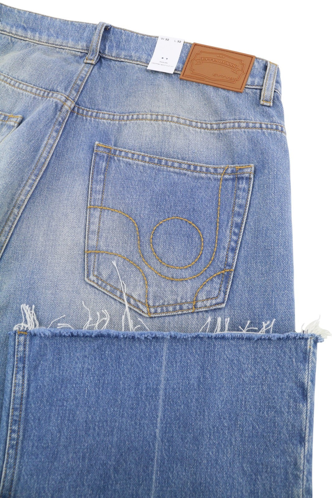 Eytys Avalon Torn Indigo Przycięte Bootcut Damskie Jeansy Męskie Uniseks Rrp370