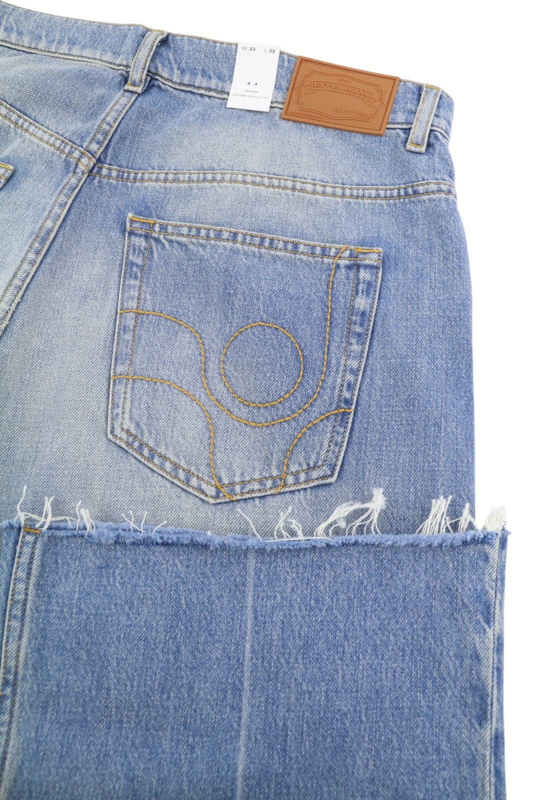 Eytys Avalon Torn Indigo recadrée Bootcut femmes Jeansmen unisexe Rrp370