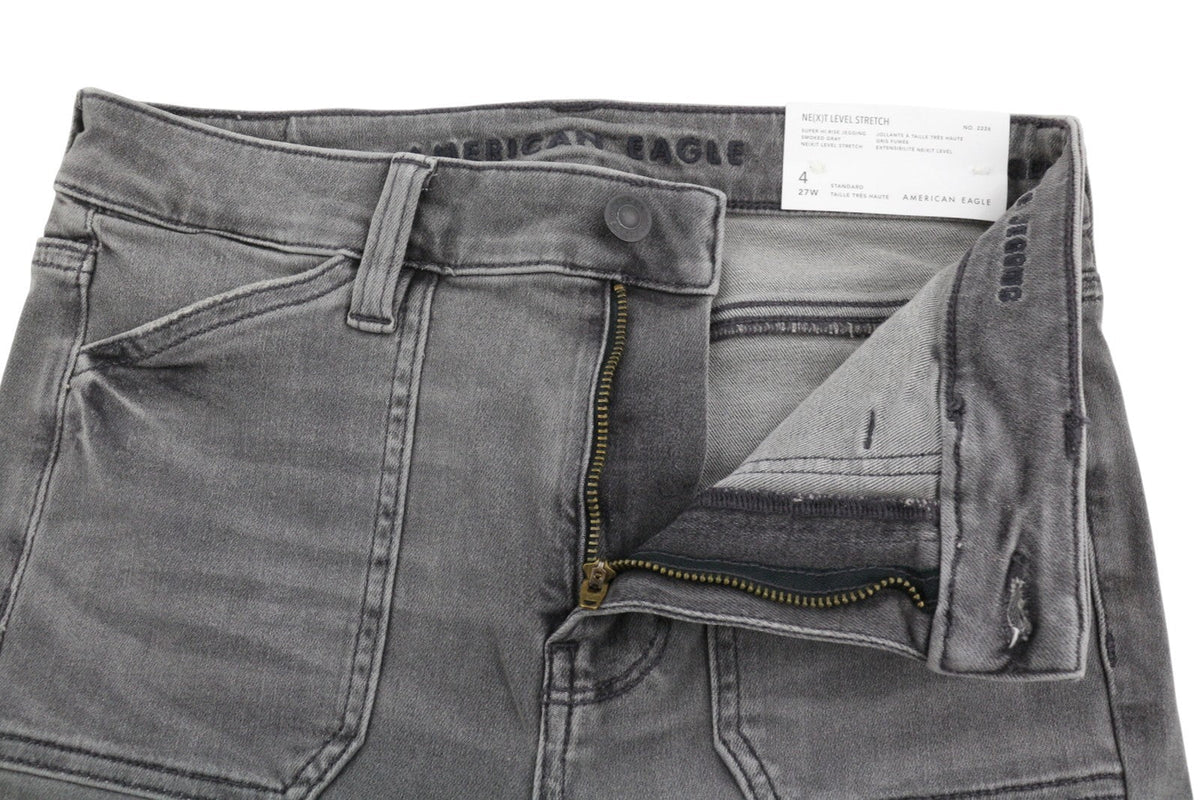 American Eagle Outfitters Jeggings de tiro alto Mujer Vaqueros Gris Ahumado