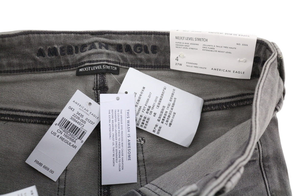 American Eagle Outfitters Jeggings de tiro alto Mujer Vaqueros Gris Ahumado