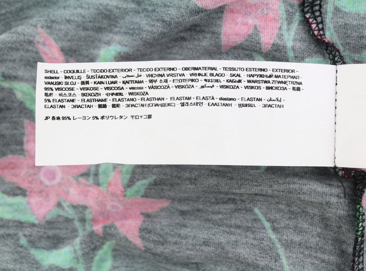Desigual Ts Kim Mná Blouseblack Priontáil Floral Oscail Ar ais Muinchille Fada