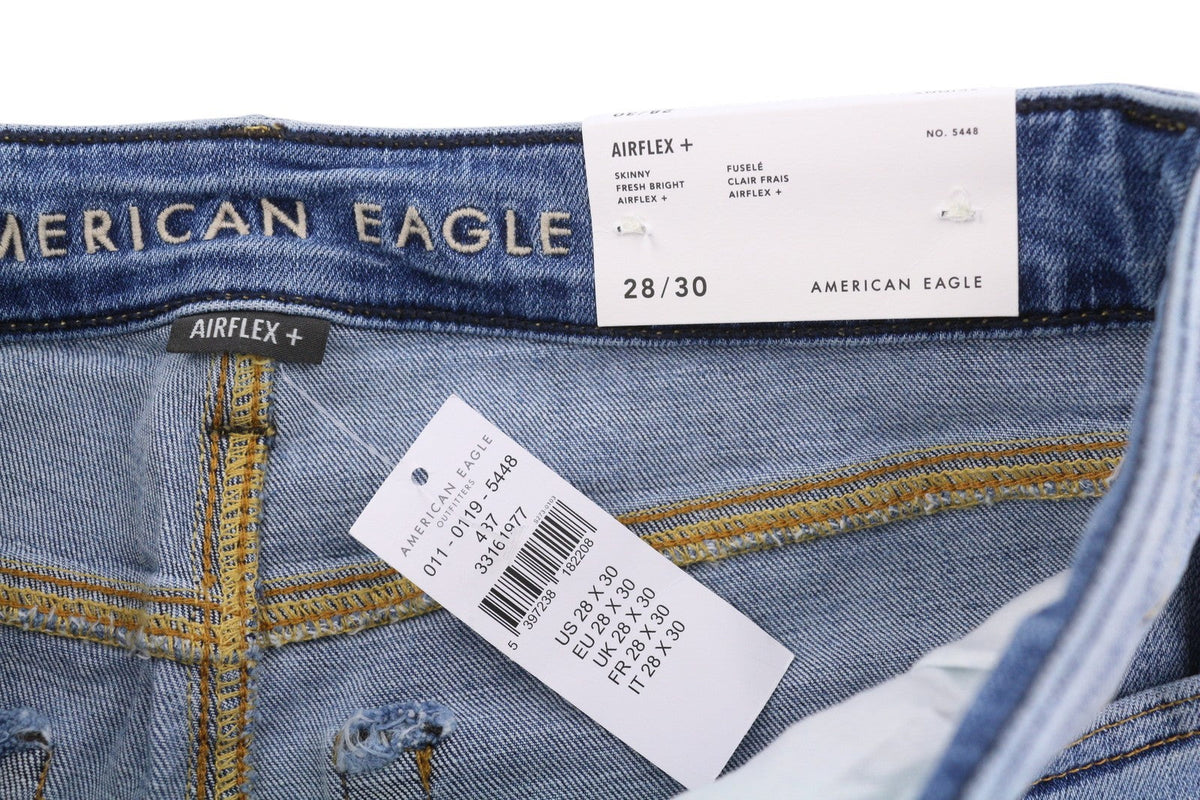 American Eagle Outfitters Airflex+ Men Jeansskinny Fresh Bright Faded