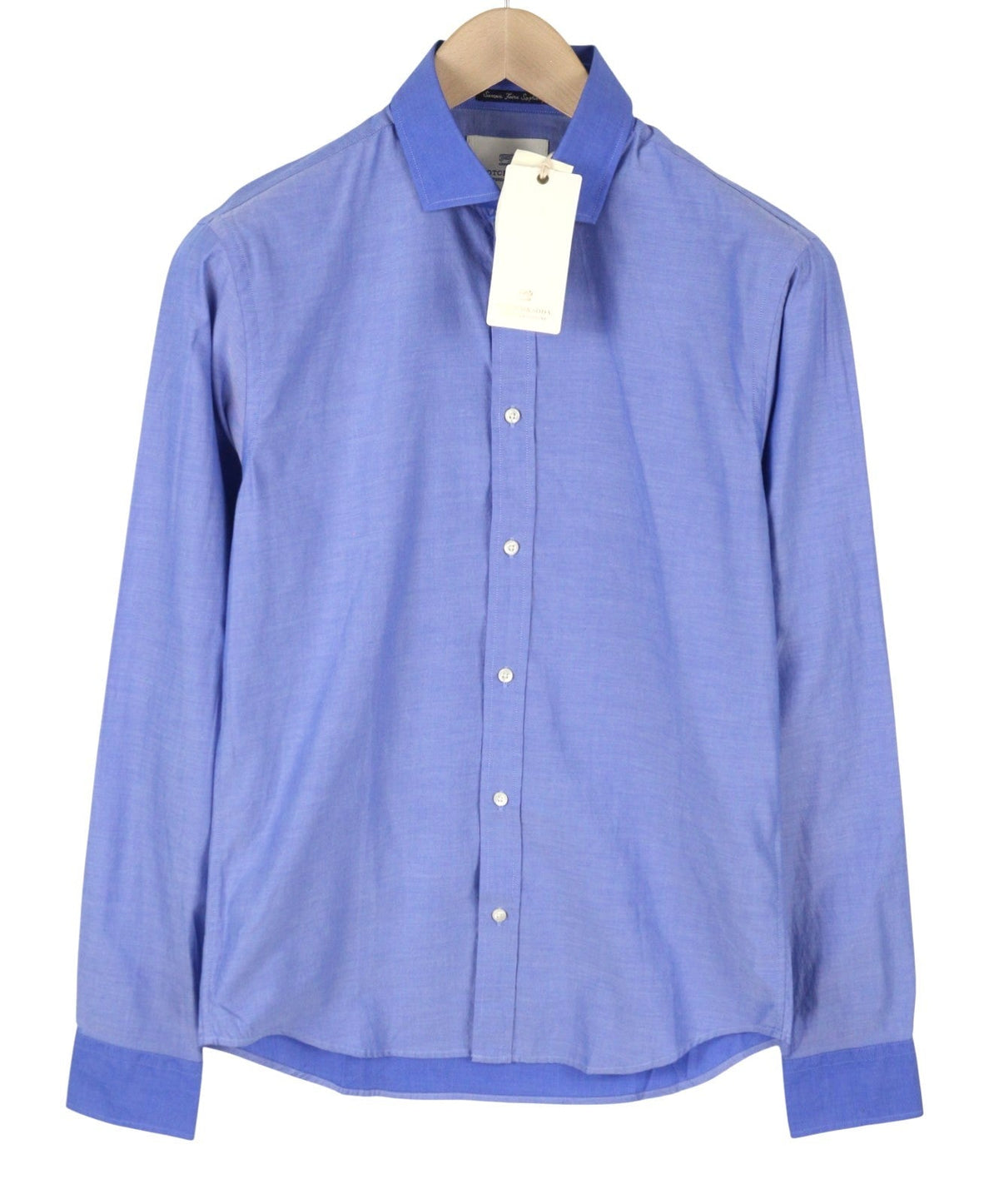 Scotch & Soda Camisa Hombre Azul Slim Fit Spread Button-up Algodón