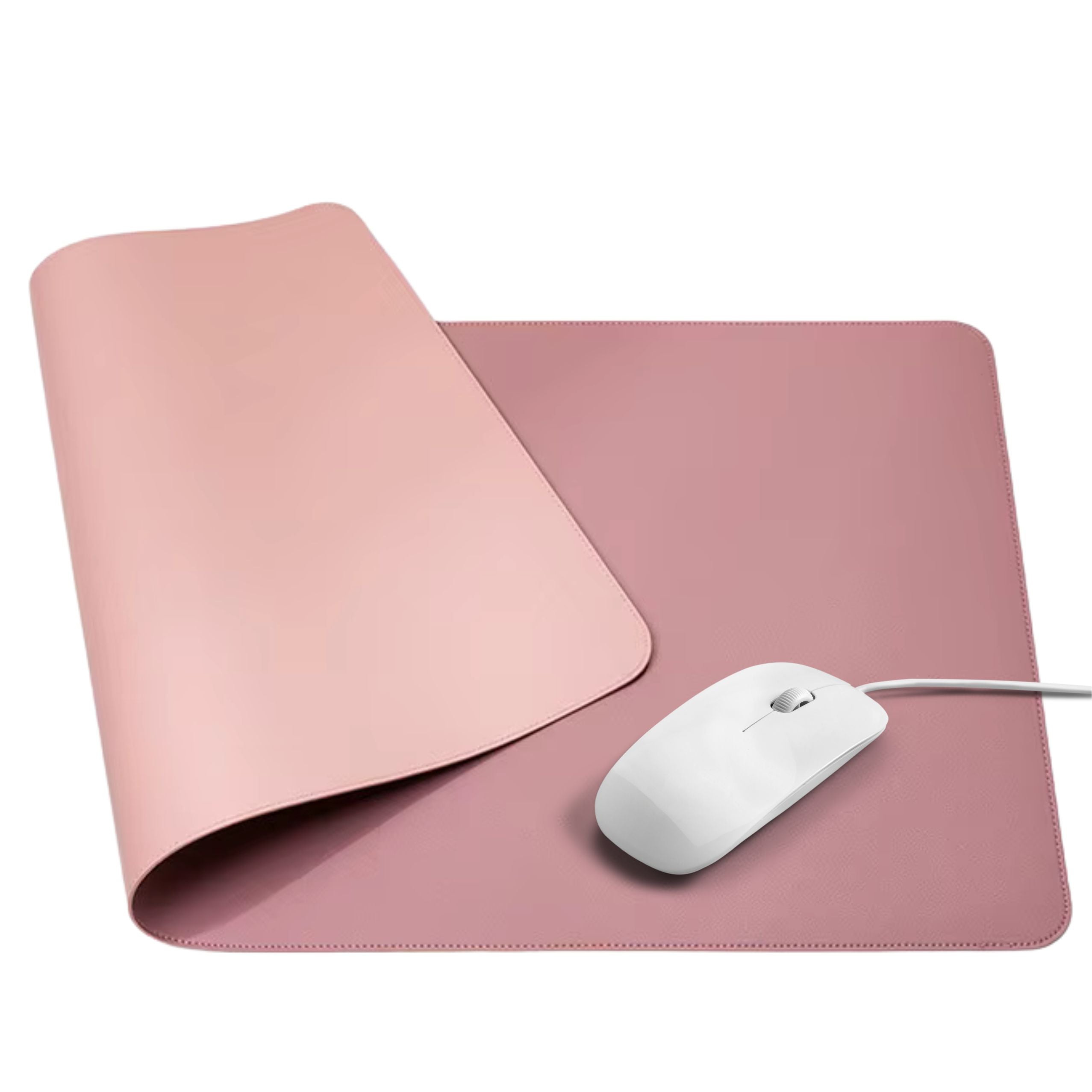 Keyboard Mouse Pad For Desk Double-sided Eco-leather Pink 80x40 Cm