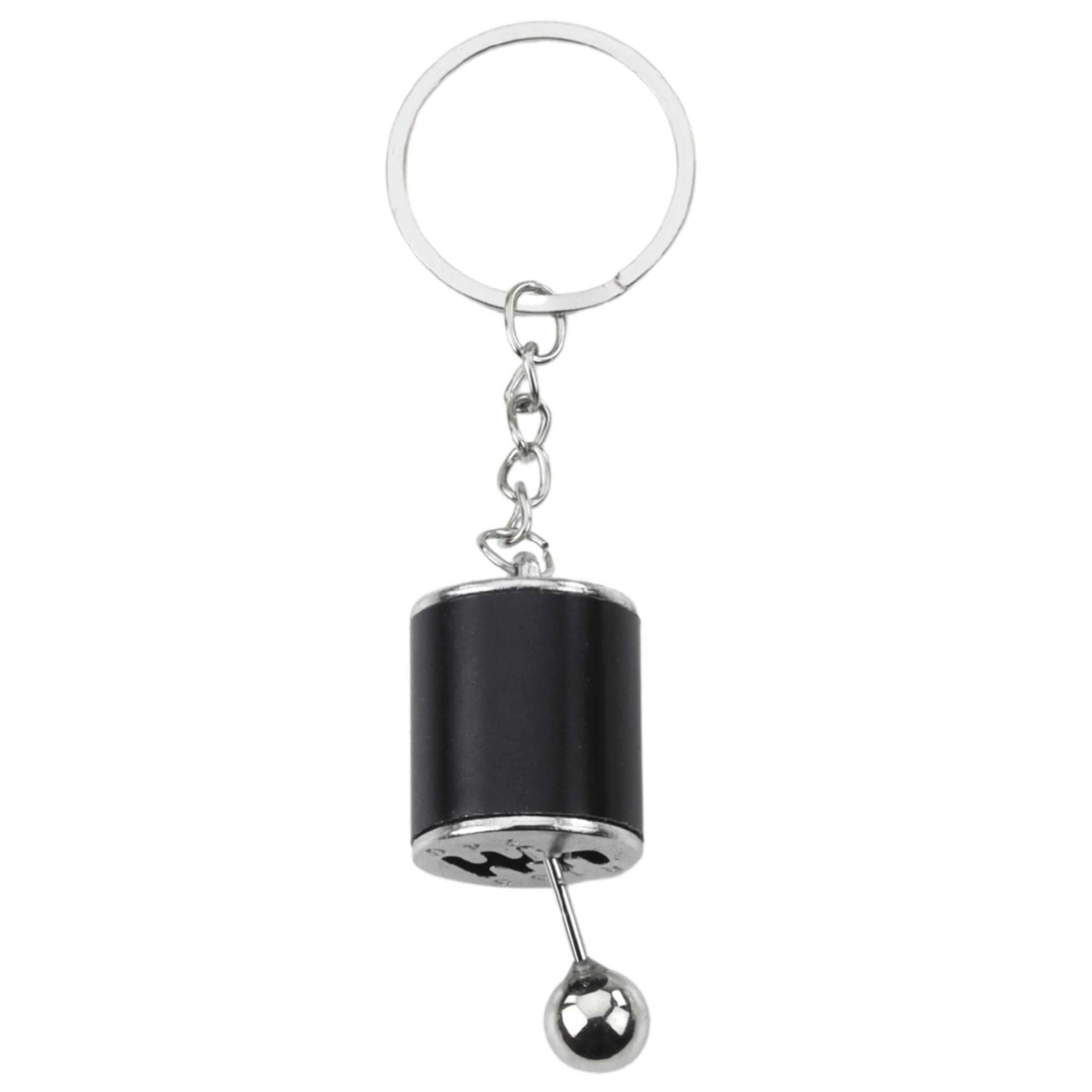 Metal Keychain Movable Gearbox Black