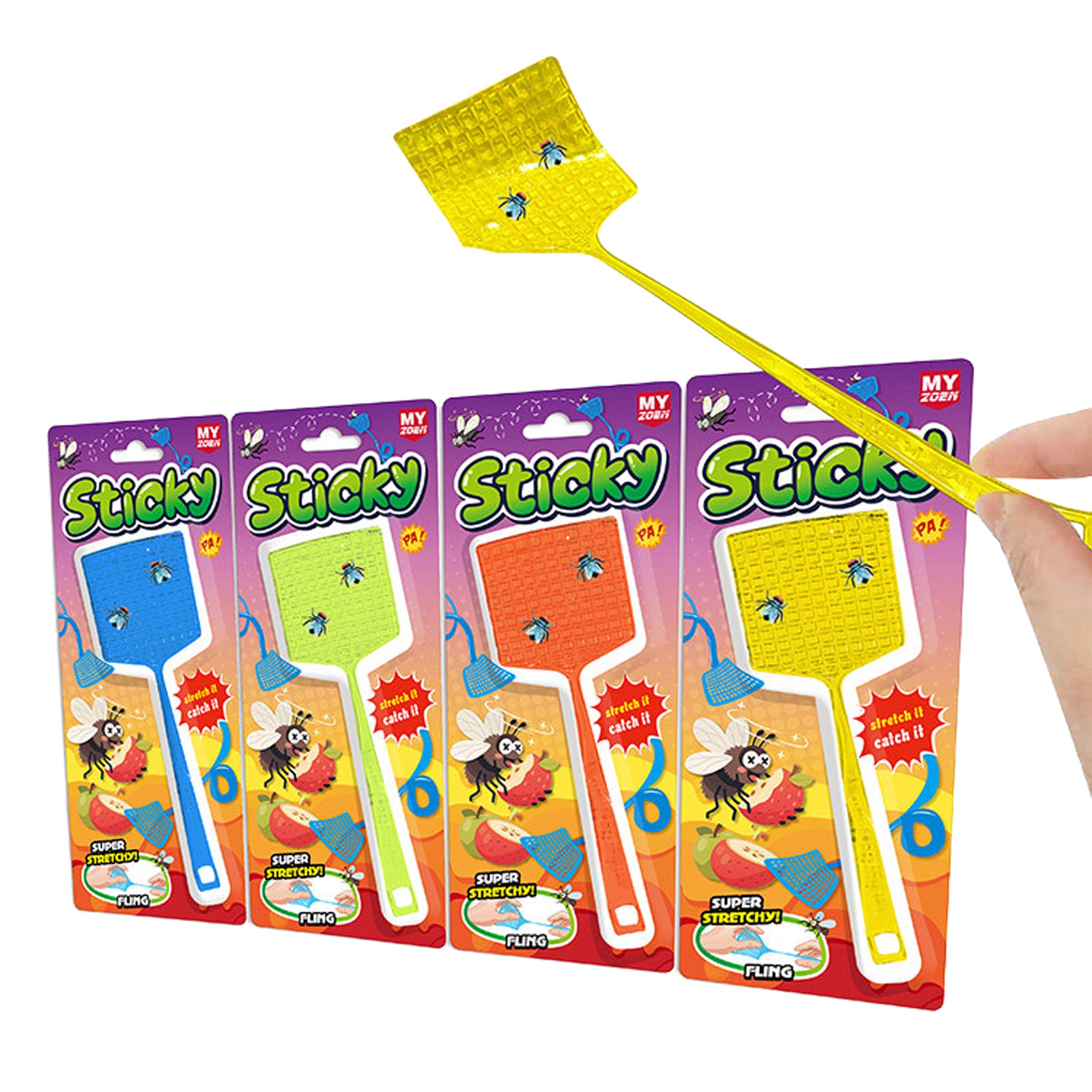 Sticky Fly Swatter With Flies