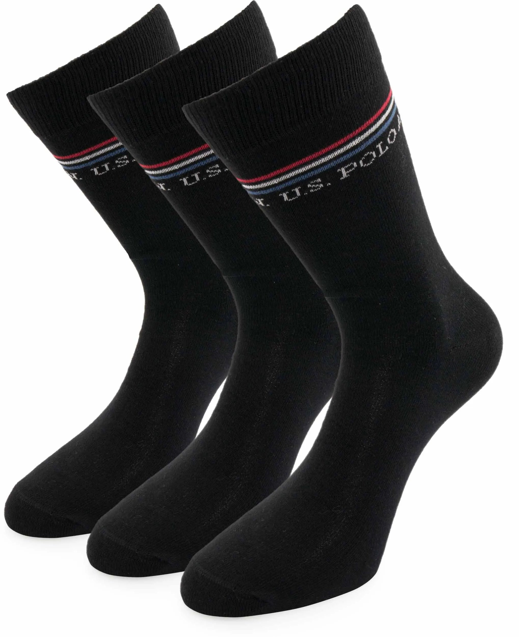 A nosotros. Calcetines Polo Assn. Paquete de 3 Negro Negro 43-46