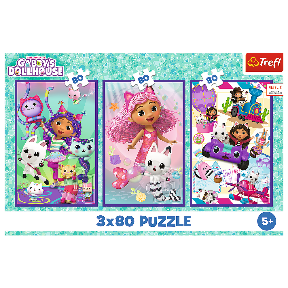 3x80-as puzzle – Gabby Trefl 34882 színes napjai