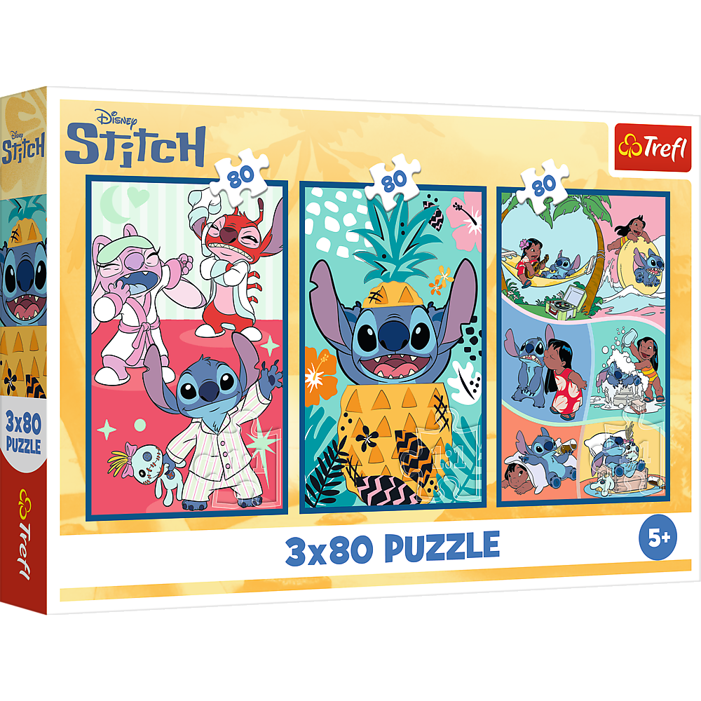 Puzzle - 3x80 - Stitch World Trefl 34885