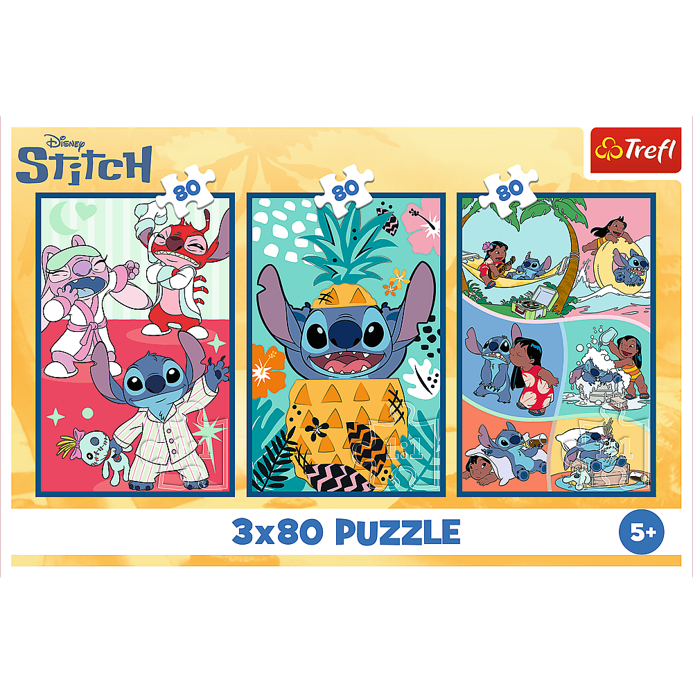 Puzzle - 3x80 - Stitch World Trefl 34885