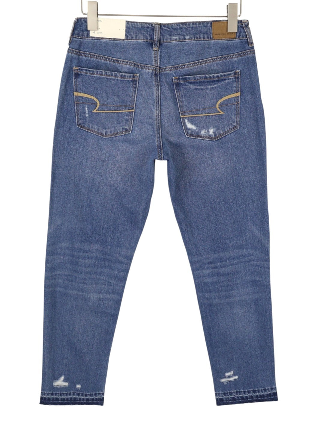 American Eagle Outfitters Tomgirl Kvinder Jeansshadow Patches Blue Distress