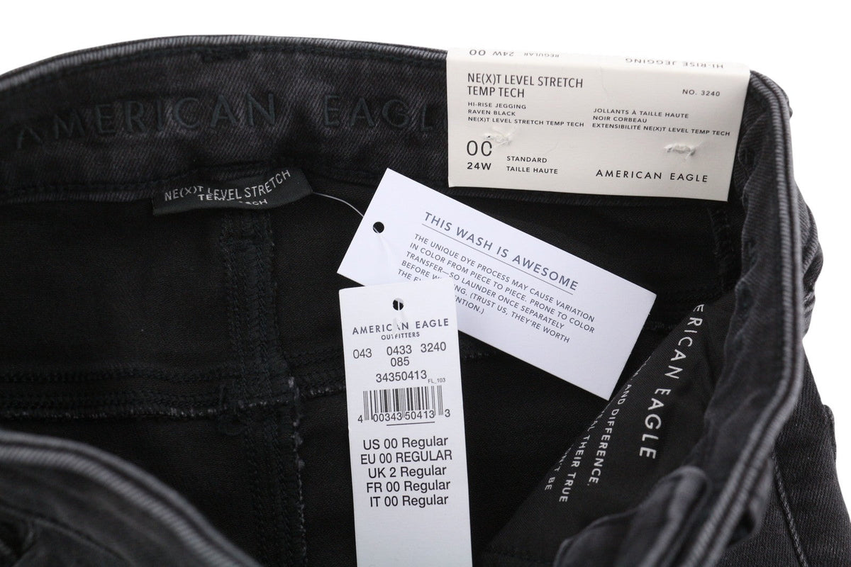 Outfitters American Eagle Hi-rise Jegging Women Jeansraven Black Distress