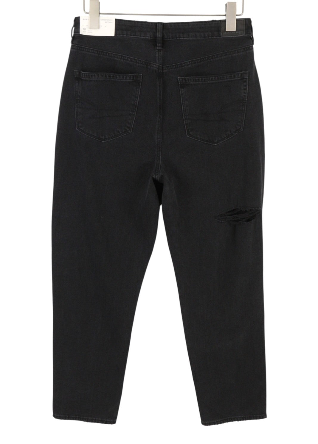 American Eagle Outfitters Mom Damen Jeans, bequemer Stretch-Bund, Distress
